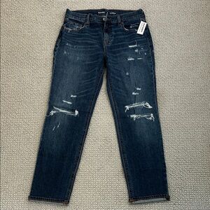 Old Navy Dark Blue Distressed Jeans